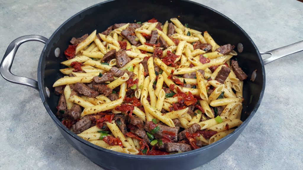 Sun-Dried Tomato and Beef Pasta